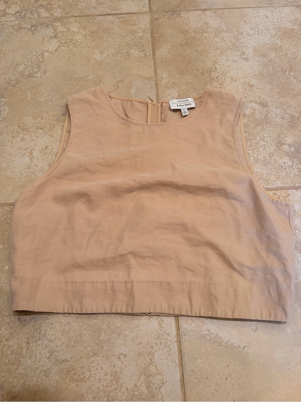 & Other Stories Beige Sleeveless Crop Top